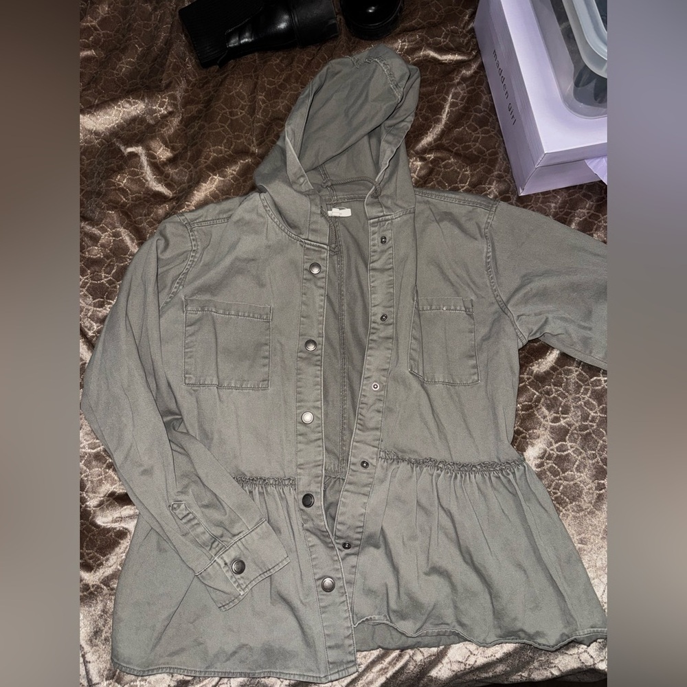 Women's Olive Hooded Jacket